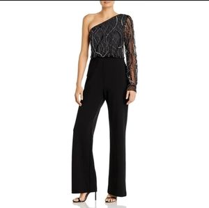 🔥Aidan Mattox Embellished One Shoulder Jumpsuit